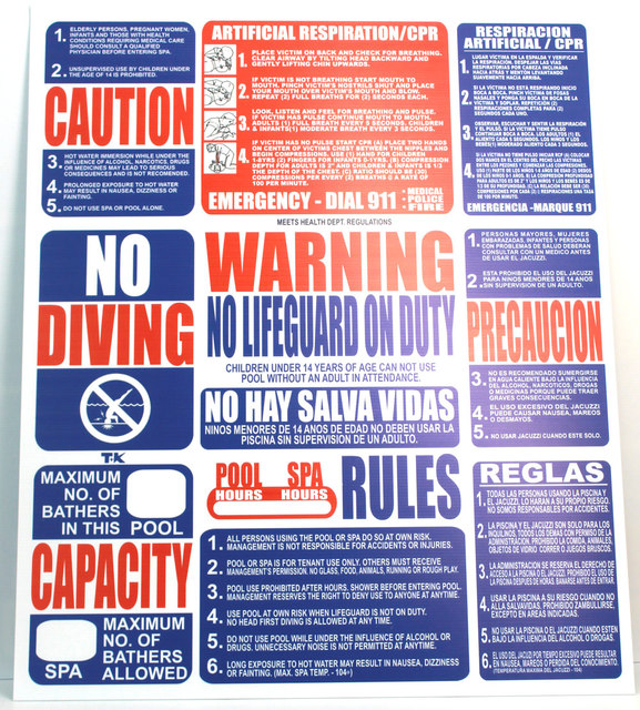 Pool Products TK-6-1 SAFETY SIGN
